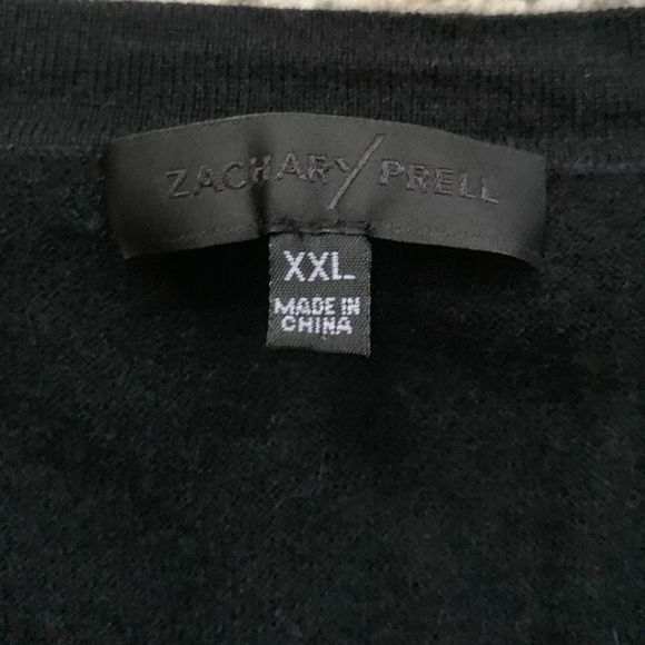 Zachary Prell Black Wool/Cashmere Henley Shirt XXL - Picture 3 of 8